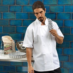 Plain Jacket Short Sleeve Chef's Premier 195 GSM